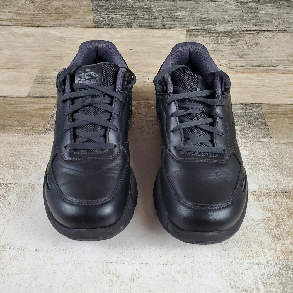 KURU KINETIC 2 Mens Shoes Sz 7 M Running Jet Black Leather Lace Up Sneakers